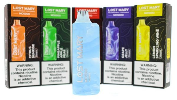 Lost Mary disposable vape packaging with labeled flavors