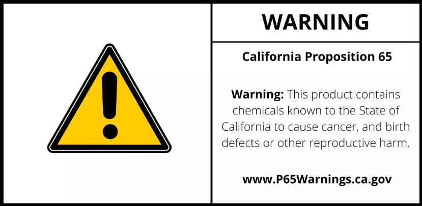 California Proposition 65 Warning